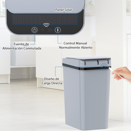 Cubo De Basura Automático Con Sensor, 12l Cubo De Basura