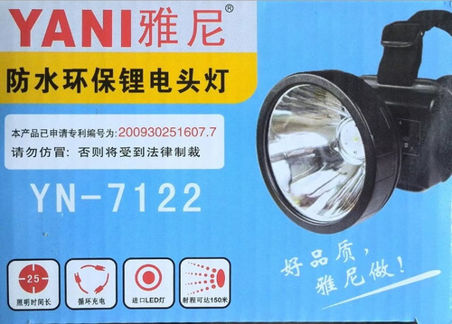 Linterna Frente Recargable Led Yani-7122 Minero, Hogar, Etc,