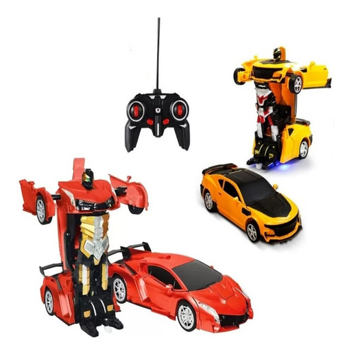 Carro Vira Robo 2 Em 1 Transformes Controle Remoto Robo Car