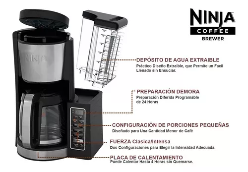  Ninja CE200 Cafetera programable de 12 tazas con depósito de 60  onzas y extracción térmica de sabor, negro (renovado) : Hogar y Cocina