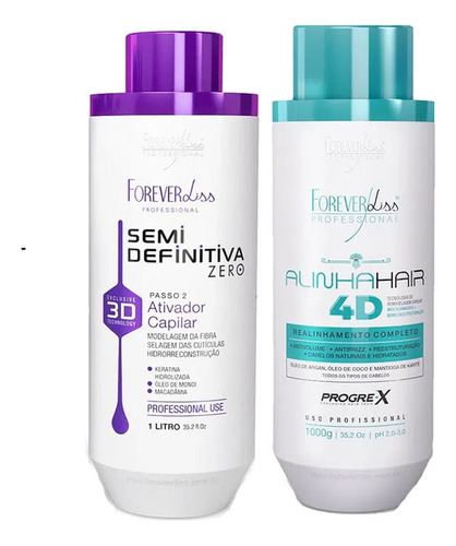 Kit Progressiva 3d E Alinhahair 4d Forever Liss 1l