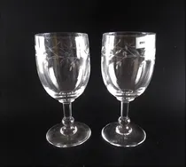 Comprar Antigo Par De Tacas Para Vinho Cristal Lapidado 8900 Rrdeco
