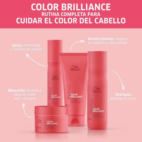 Kit Shampoo Mascarilla Y Spray Wella Color Brilliance 250 Ml