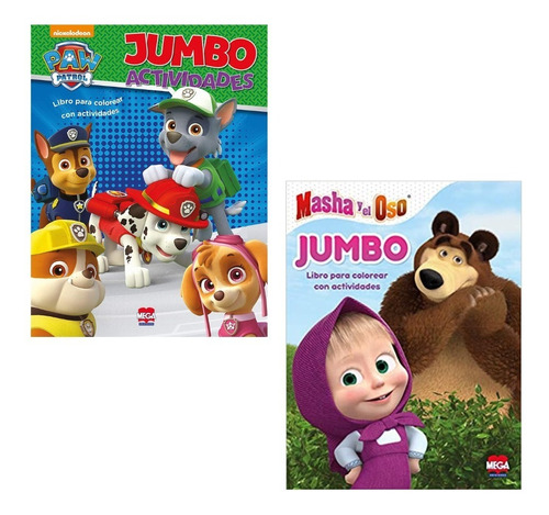 Libro Jumbo Para Colorear Y Actividades Kit 2 Pzas