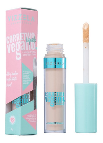 Corretivo Líquido Facial Vizzela Matte Alta Cobertura Vegano