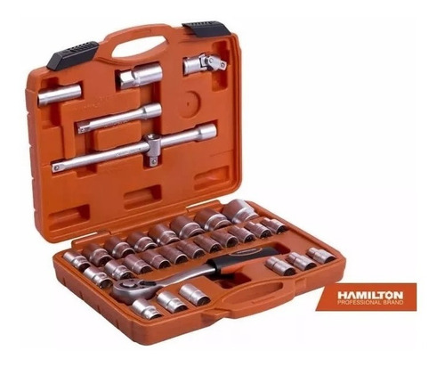 Caja Juego Herramientas 32 Piezas Hamilton Tubos Llaves Jb12