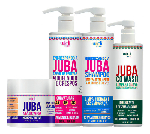 Kit Juba Widi Shampoo, Máscara, Co Wash, E Encrespando