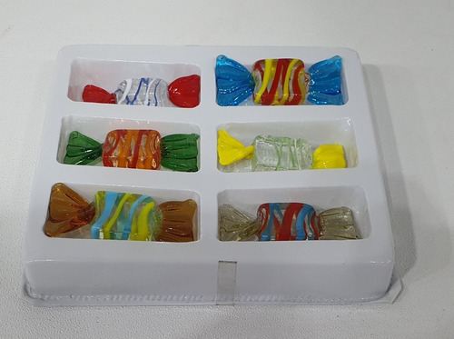 Imagen 5 de 7 de Caramelos Decorativos De Vidrio En Colores Pack X 6 Unidades
