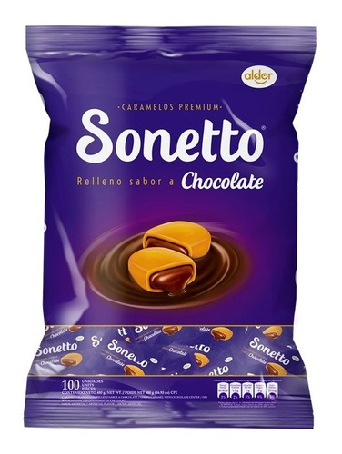 Caramelo Soneto Chocolate X 100