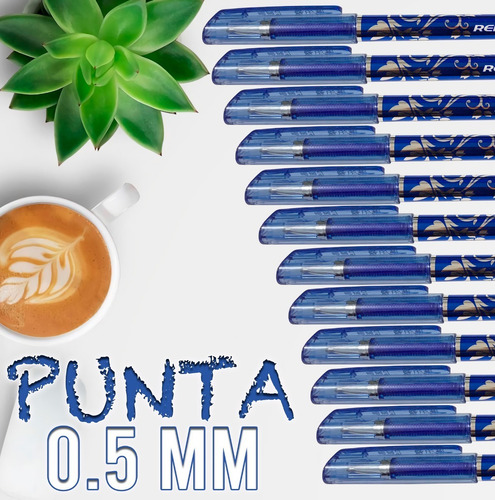 Imagen 5 de 7 de Set 12 Plumas Gel Punto 0.5 Mm Borrable Friccion C72-078