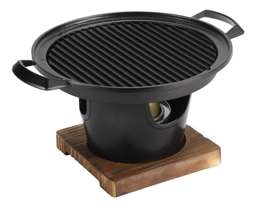 Parrilla coreana de carbón de acero inoxidable para churra, color negro