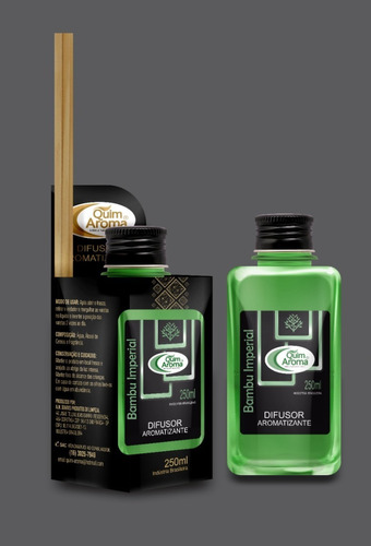 Kit 3 Difusor Amb. Bambu Imperial 250ml C/ Vareta Quim Aroma