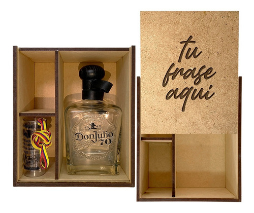 10caja Madera Mdf Tequila Mezcal S/botella C/grabado