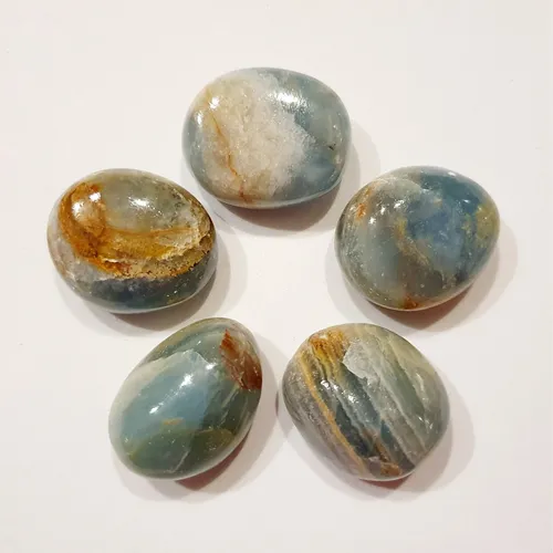 Piedra Energética Natural Onix Cielo Rolada / Pulida