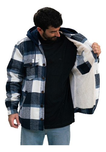 Campera Wayfarer Alaska Con Corderito Denham Azul Y Blanco