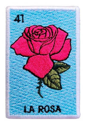 Parche Bordado Loteria La Rosa Mexico Juego Adherible