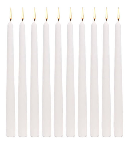 10 Velas Largas Blancas 35cm Para Candelabro O Candil Aluzza