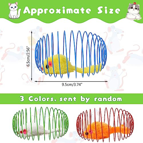 Juguetes Interactivos De Resorte Elástico Para Gatos, 3 Piez