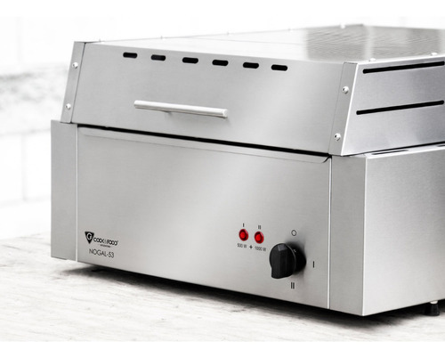Parrilla Electrica Cook And Food Nogal 53cm Acero Inox. Tapa