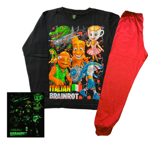 Pijama Brainrot Tralalero Tung Bombardino Capuchina Meme