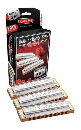 Hohner 3p1896bx Marine Band Armonica Pro Pack Llaves De C G