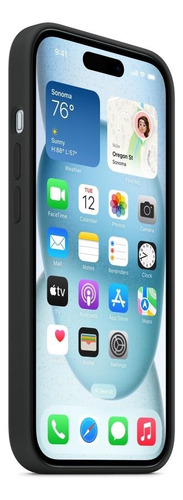 Capa Com Magsafe Para iPhone 15, Apple, Silicone Preto