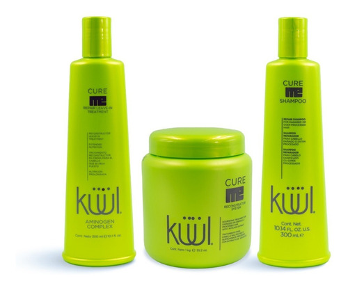 Kuul Kit Cure Me Shampoo + Reconstructor + Leave In Treatm.