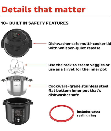 Olla Multi Función Instant Pot Pro 10en1, Eléctrica, 5.64lts
