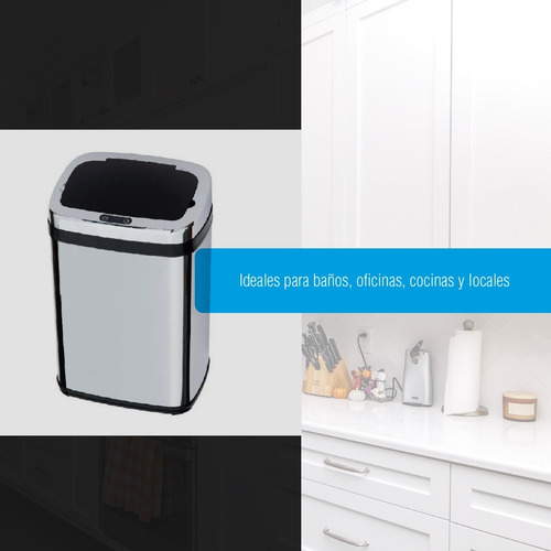 Imagen 4 de 8 de Cesto De Residuos Mio Rectangular Automático 30lts Tbm30lr
