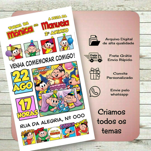 Convite Digital Turma Da Mônica