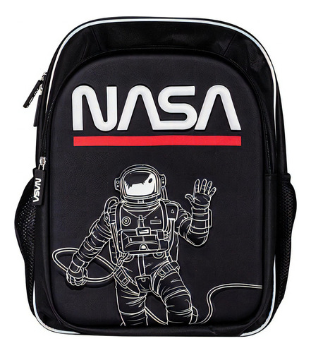 Mochila Escolar Oficial Nasa Astronauta Minimalista 3d Color Negro