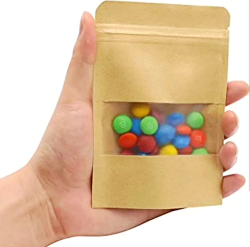 Bolsa Papel Kraft Ventana Ziploc 50 A 150gr 10x15cm 50und 