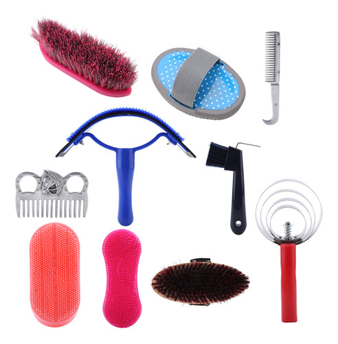 Cepillo Para Caballos, Kit De Cuidado De Pelo Equestrain Cur