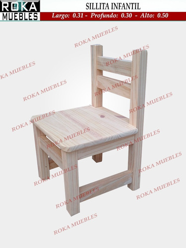 Imagen 2 de 5 de Juego Infantil Mesa Baul + 2 Sillitas De Niño Pino Roka