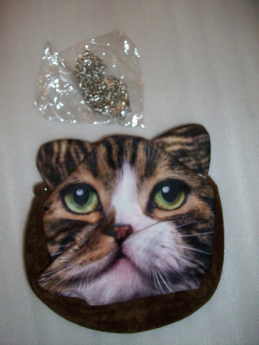 Cartera Cara De Gato 20x19cms