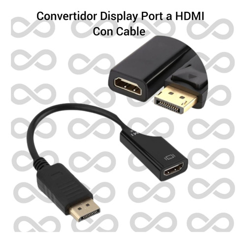 Convertidor Display Port A Hdmi Con Cable 