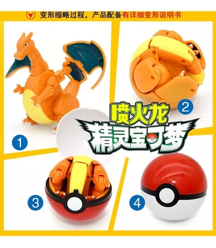 Brinquedo Pokemon Charizard Dentro De Pokebola Tamanho Real em