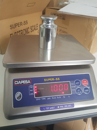 Balanza Super Ss Inoxidab 3kg-0.5g/6kg-0.5g/15kg-1g/30kg-2g
