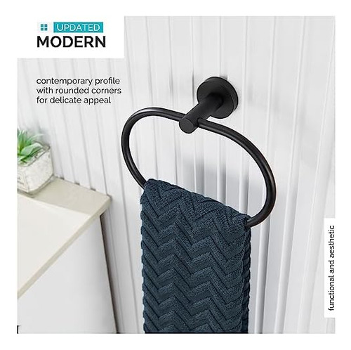 Toallero De Baño Angle Negro Mate