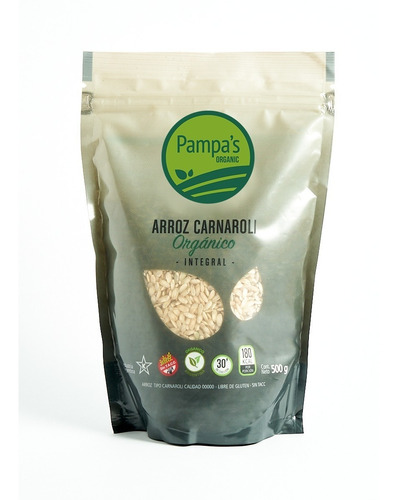 Arroz Carnaroli Orgánico Integral Sin Tacc Pampa´s Rice 500g