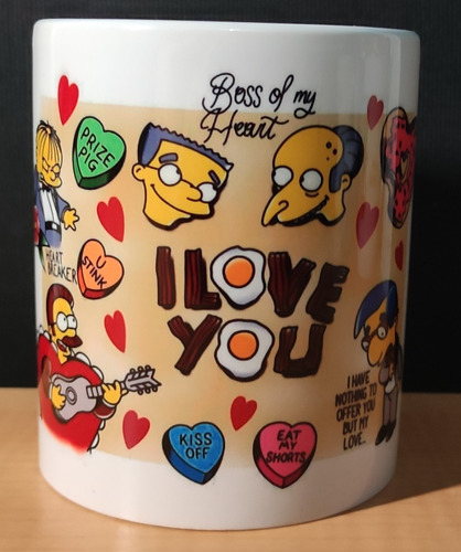 Taza De Los Simpsons - San Valentin Regalo Amor Y Amistad