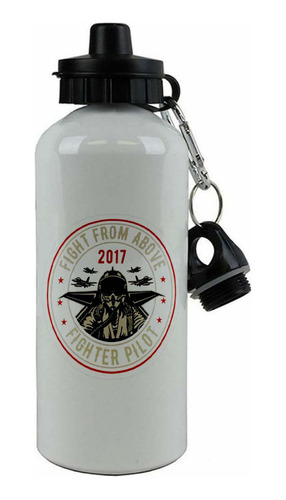 Botella Aluminio Hoppy Doble Tapa Casco Piloto Carrera Ar150