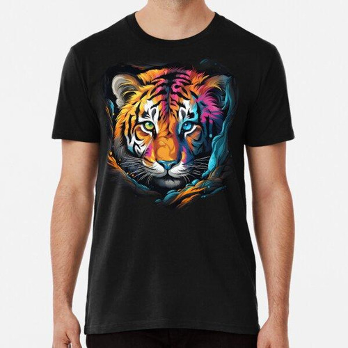 Remera Cara De Tigre Bosque Tigre De Acuarela Pintado A Mano