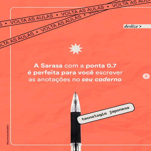 Caneta Gel Newpen Zebra Sarasa 0.7mm Retrátil Escolha A Cor