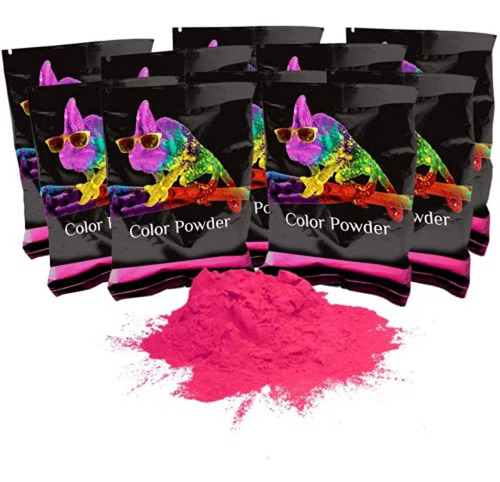 Polvo De Color Holi Powder Pink 10 Paquete De 70 Gramos Cada