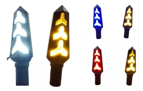 Direccional Led Universal Motocicleta Bi-color 12v 2piezas