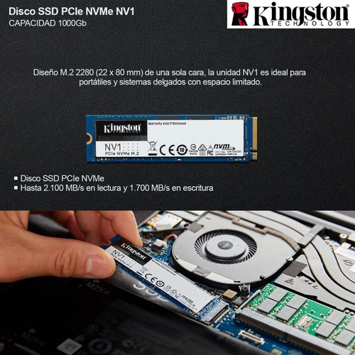 Disco sólido interno Kingston NV1 SNVS/1000G 1000GB