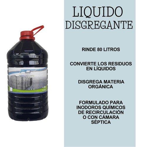 Disgregante Para Fiestas Eventos Baños Químicos Pack X4 5lts
