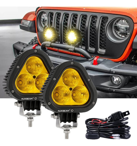 Auxbeam Luz Antiniebla Led Ámbar De 4 Pulgadas De 90 W Luz