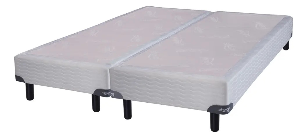 Base Sommier Queen Size Inducol 160x200 Blanco Madera Dividida